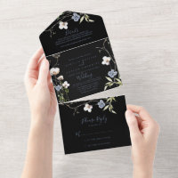 Wild Forest Floral Black Wedding