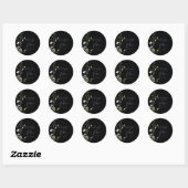 Wild Forest Floral Black Wedding Ronde Sticker (Vel)