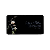 Wild Forest Floral Black Wedding RSVP Adres Etiket (Voorkant)