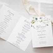 Wild Forest Floral Folded Wedding Programme Programma