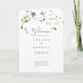 Wild Forest Floral Folded Wedding Programme Programma (Voorkant)