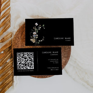 Wild Forest Floral Minimalistisch Eenvoudige QR-co Visitekaartje