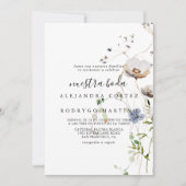 Wild Forest Floral Nuestra Boda Wedding Kaart (Voorkant)