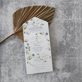 Wild Forest Floral Wedding All In One Uitnodiging