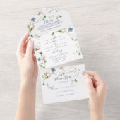 Wild Forest Floral Wedding All In One Uitnodiging (Afscheurbaar)