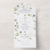Wild Forest Floral Wedding All In One Uitnodiging (Binnen)