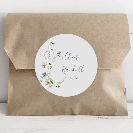 Wild Forest Floral Wedding Ronde Sticker