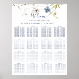 Wild Forest Floral Wedding Seating Chart Poster