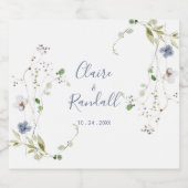 Wild Forest Floral Wedding Sparkling Wijnetiket (Enkel label)