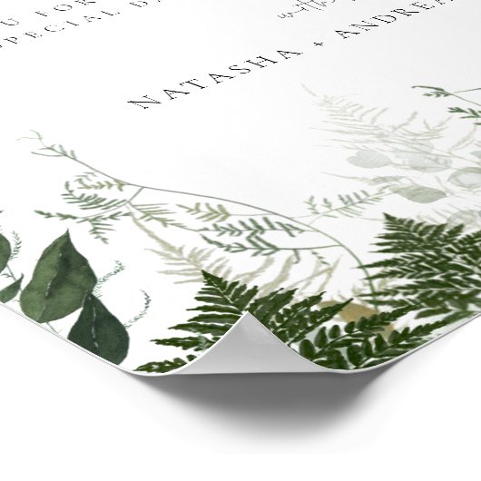 Wild Forest Foliage Wedding Favor Poster (Hoek)
