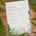 Wild Forest Foliage Wedding Kaart<br><div class="desc">Wild Forest Foliage Wedding Invitation. Waterverf groen en goud botanisch lijst met een groene achtergrond voor smaragdgroen.</div>