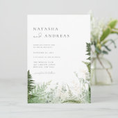 Wild Forest Foliage Wedding Kaart (Staand voorkant)