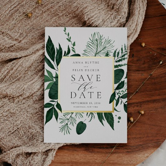 Wild Forest Folie Bruiloft Save the Date Kaart