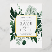 Wild Forest Folie Wedding Save the Date Kaart (Voorkant)