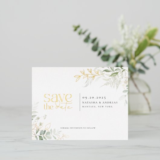 Wild Forest Greenery bewaar de uitnodiging tot Fol (Staand Voorkant)