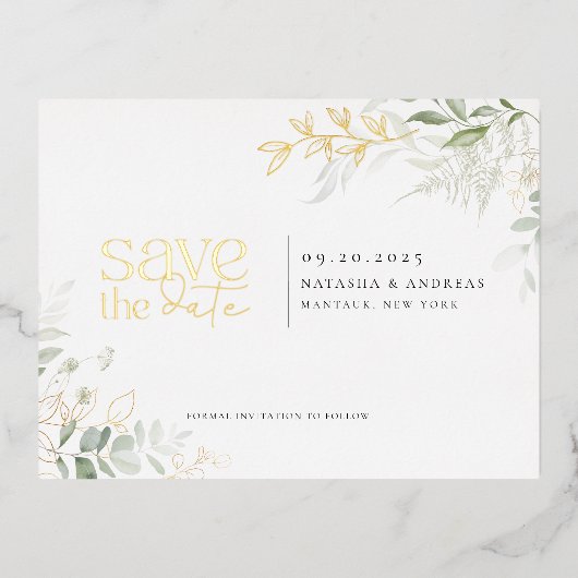 Wild Forest Greenery bewaar de uitnodiging tot Fol (Voorkant)