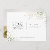 Wild Forest Greenery Foto Wedding Save The Date (Voorkant / Achterkant)