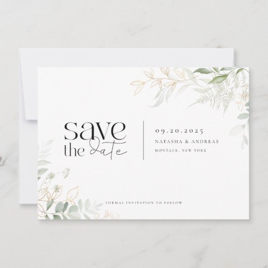 Wild Forest Greenery Wedding Save The Date (Voorkant)