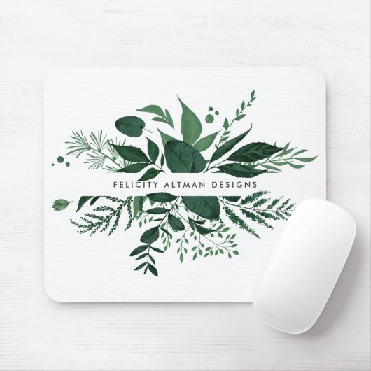 Wild Forest | Groen botanisch gepersonaliseerd Muismat (Met muis)