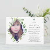 Wild Forest Groen Eerste Heilige Communie Kaart (Staand voorkant)