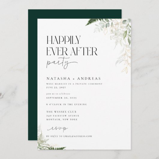 Wild Forest Happily Ever After Feest Kaart (Voorkant / Achterkant)