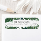 Wild Forest Leaf Leaves Bruiloft | Retouradres Etiket (Insitu)