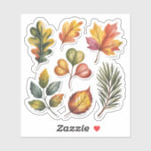 Wild Forest Leaves Custom-Cut Vinyl Sticker (Vel)