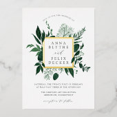 Wild Forest Lijst Wedding Folie Uitnodiging (Voorkant)