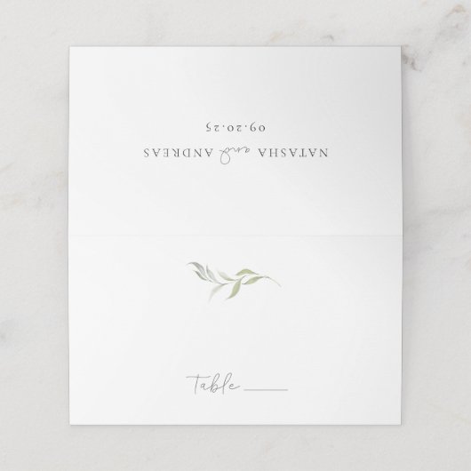 Wild Forest Minimalist Wedding Plaatskaartje (Buitenkant ongevouwen)