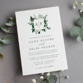 Wild Forest Monogram Wedding Folie Uitnodiging