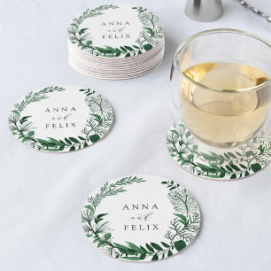 Wild Forest Personalized Wedding Ronde Kartonnen Onderzetter