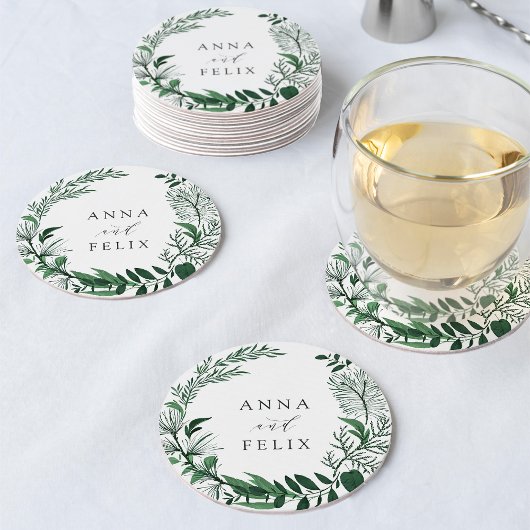 Wild Forest Personalized Wedding Ronde Kartonnen Onderzetter