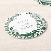Wild Forest Personalized Wedding Ronde Kartonnen Onderzetter (Gebogen)