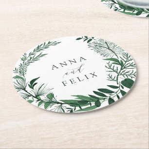 Wild Forest Personalized Wedding Ronde Kartonnen Onderzetter