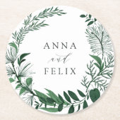 Wild Forest Personalized Wedding Ronde Kartonnen Onderzetter (Voorkant)