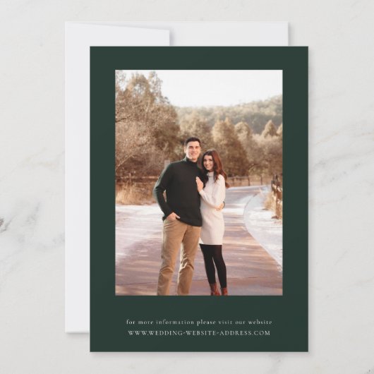 Wild Forest Pine Tree Foto Bruiloft Save The Date (Achterkant)