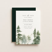 Wild Forest Pine Tree Foto Bruiloft Save The Date