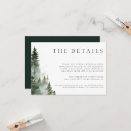 Wild Forest Pine Trees Bruiloft Details Kaart