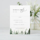 Wild Forest Pine Trees Bruiloft RSVP Kaart (Staand voorkant)