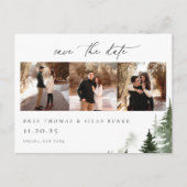 Wild Forest Pines 3 Foto Bruiloft Save the Date Briefkaart (Voorkant)