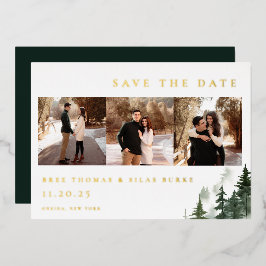 Wild Forest Pines Foto Save The Date Folie Uitnodiging