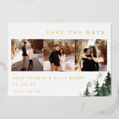 Wild Forest Pines Foto Save The Date Folie Uitnodiging (Voorkant)