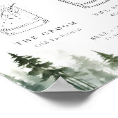 Wild Forest Pines Minimalistische Signature Drinke Poster (Hoek)