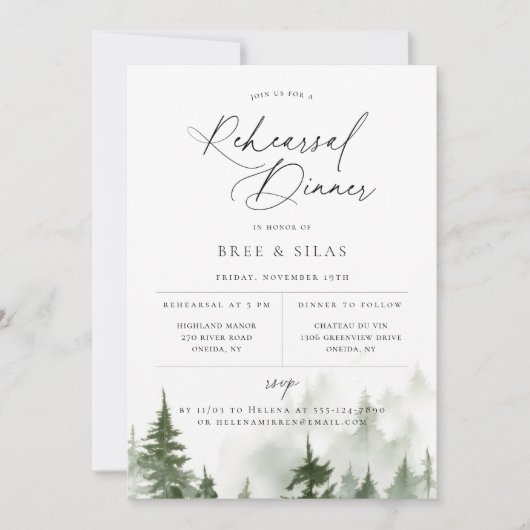 Wild Forest Pines repetitie diner Aankondiging (Voorkant)