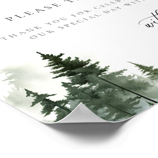 Wild Forest Pines Trouwgunst Poster (Hoek)