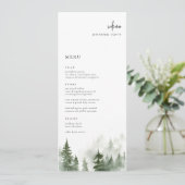 Wild Forest Pines Trouwplaats Kaart Menu (Staand voorkant)