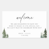 Wild Forest Pines Welkom Rechthoekige Sticker (Voorkant)