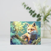 Wild Forest Red Fox - EIGEN KUNSTWERK - Briefkaart (Staand voorkant)
