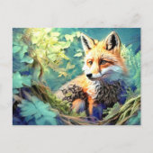 Wild Forest Red Fox - EIGEN KUNSTWERK - Briefkaart (Voorkant)