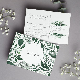 Wild Forest RSVP-Briefkaart met keuze uit maaltijd Uitnodiging Briefkaart